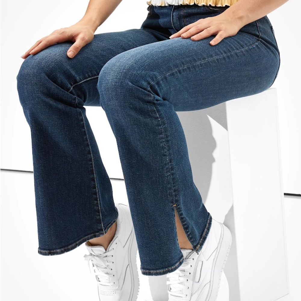 American Eagle High-Waisted Split Hem Flare Jean